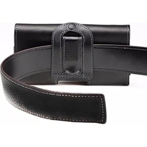 Universal Leather Case for Alcatel 1L (2021) Mens Waist Pack Belt clip bag for Aspera AS6 / Blackview A70 BL6000 Pro 5G