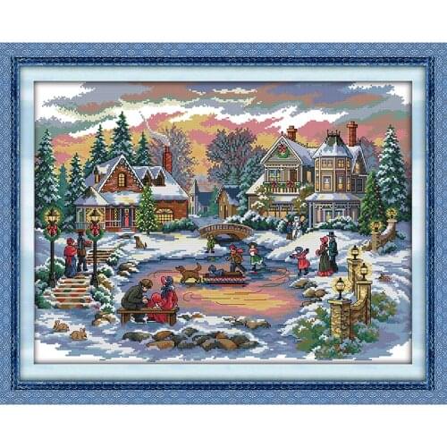 Everlasting Love Christmas Treasure Time Chinese Ecological Cotton Cross Stitch 11CT And 14CT Printed Decorations For Home Gift