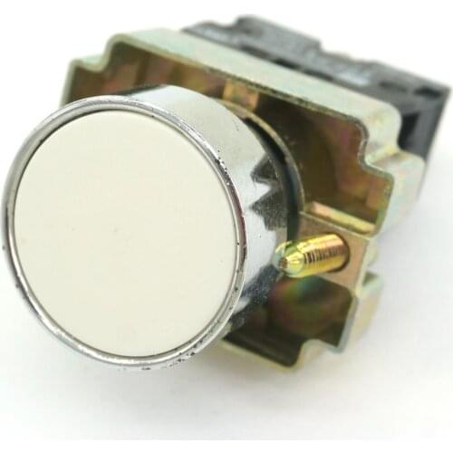 XB2-BA11 10A 600V 1 N/O Momentary Flush Round White Pushbutton Switch 22mm