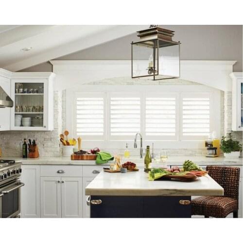 Custom Basswood Plantation Shutters Wooden Blinds Solid Wood Shutter Louvers PS265
