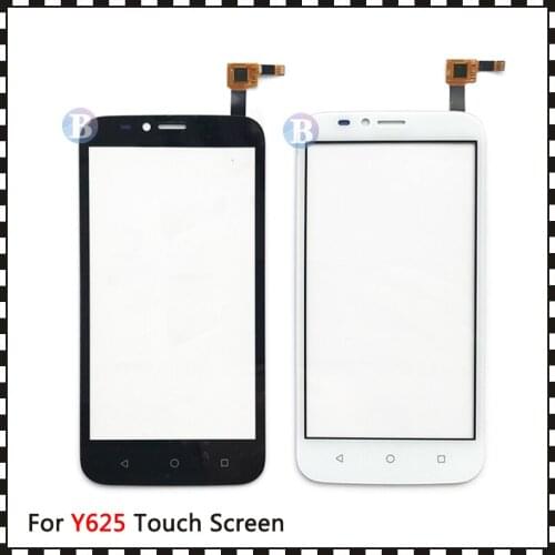 10pcs/lot High Quality 5.0" For Huawei Y625 Touch Screen Digitizer Sensor Outer Glass Lens Panel Black White+Tracking Code