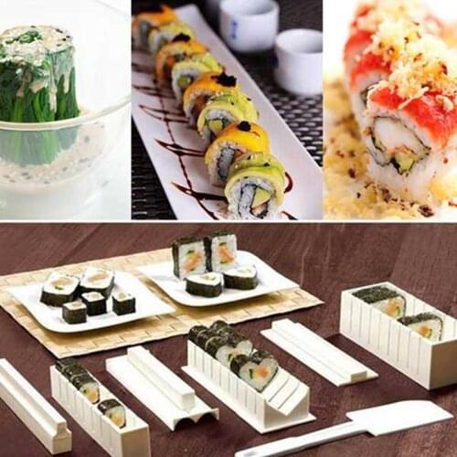 14Pcs/Set DIY Rice Ball Sushi Maker Mold Kitchen Sushi Making Tool Set for Sushi Roll Kitchen Accessory Cooking Tool