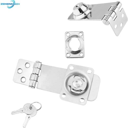 2PCS Stainless Steel Locking Hasp Safety Lock Hatch Cabinet Door Cabin Deck Locker Hatch Latch Yacht Accessories Marine Hardware