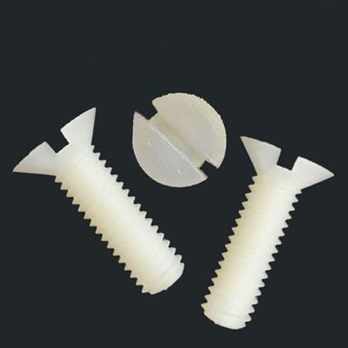 20pcs M5 Countersunk head one line socket nylon screw Slotted Flat heads bolt Plastic Mechanical screws 10mm-40mm Length