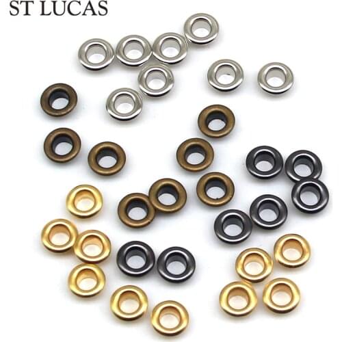 200sets Small brass Eyelet buckle For scrapbook Shoes Bags Clothing Leather Belt Hat Leather Craft Accessories Handmade DIY