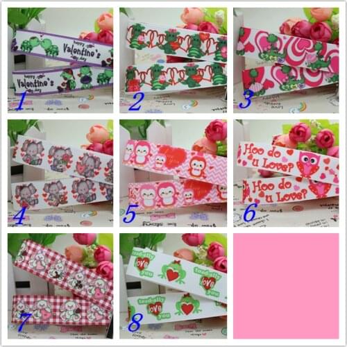 7/8'' Free shipping valentine love animal printed grosgrain ribbon hairbow headwear party decoration diy wholesale OEM 22mm D346
