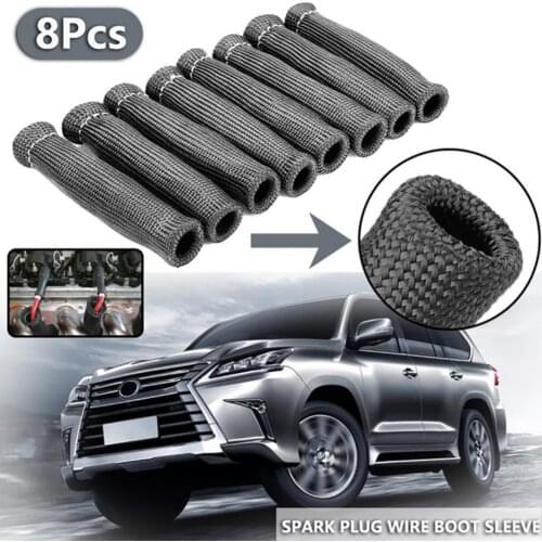 8PCS Heat Shield Protector Sleeve Spark Plug Wire Boots Heat Shield Protection Cover Hot Exhaust Protection Cover Dropshipping