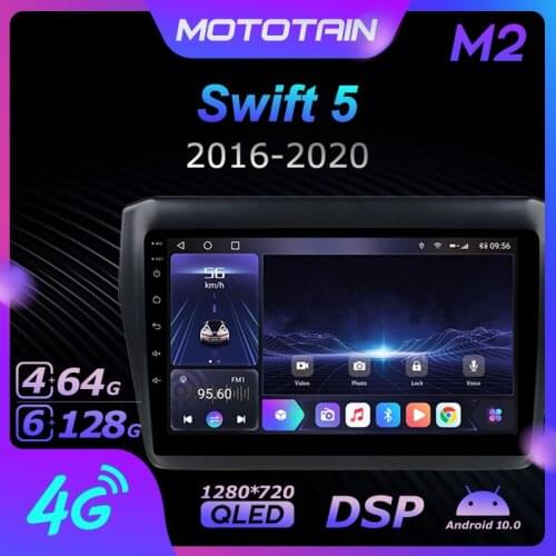 Mototain Autoradio automotive Radio 2 Din for Suzuki Swift 5 2016 - 2020 Android 10.0 Multimedia 4G LTE 6G Ram 128G Rom 1280*720