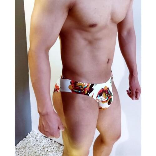 Ice Silk Mens Briefs Printed Sexy Underwear Low Waist Panties Sous Vetement Homme Bragas Sexi Bielizna Ropa Interior Para Hombre