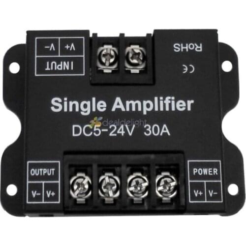 DC5V 12V 24V 30A Single Color LED Amplifier Data Signal Repeater 1CH 1 Channel Dimmer Power Amplifier for LED Strip Lights