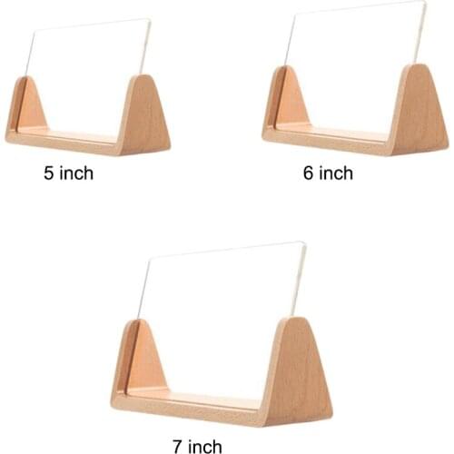 Wood Photo Frame Picture Frames Wooden Base Clear Acrylic Cover Home Decor