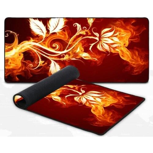 XGZ Gaming Mouse Pad Flame Pattern Mouse Pad Computer Notebook Office Keyboard Game Console Accessories Desk Mat