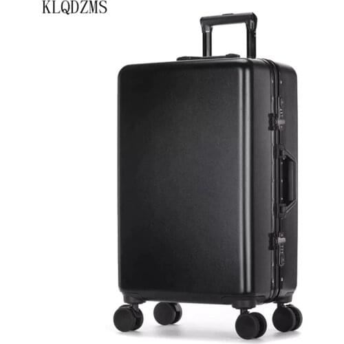 KLQDZMS New aluminum frame Luggage 20"24"26"inch trolley suitcase password men women travel suitcase on wheel