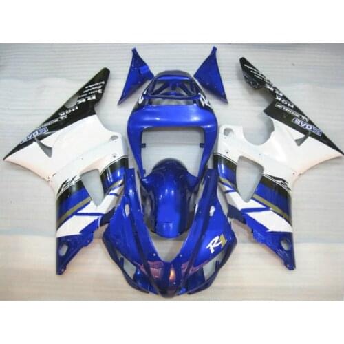 Brand new Motorcycle Fairing kit for YAMAHA YZFR1 98 99 YZF R1 YZF1000 1998 1999 ABS White blue Fairings set+Gifts YG55