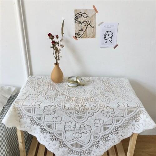 Cutelife Ins Lace White Tablecloth Rectangle Table Cover Picnic Dessert Tablecloth Wedding Art Background Decoration Table Cloth