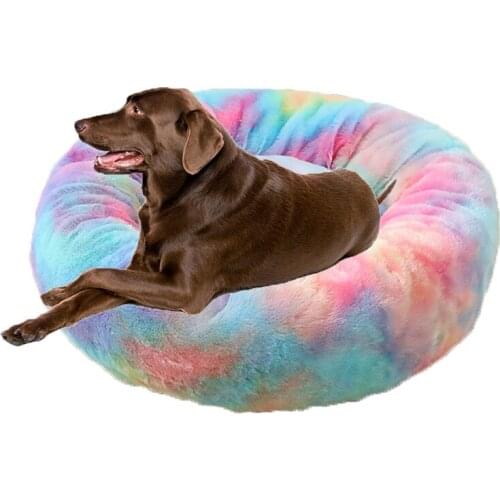 Pet Bed for Dog Cats Big Small Sleeping Sofa Bolster Kennel Long Plush Mat Litter Winter Tent Blanket House Carpet Supplies