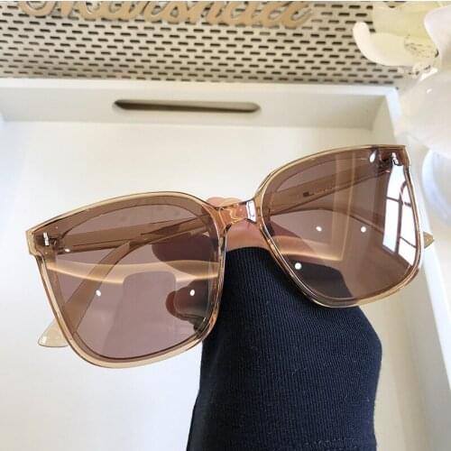 Fashion Square Rimless Sunglasses Women 2021 Vintage Brown Clear Shades Sun Glasses Ladies Brand Design Female UV400