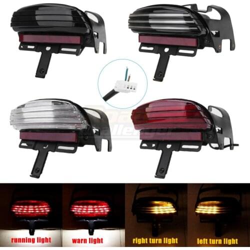 Motorcycle Tri-Bar Turn Signal Light LED Rear Fender Brake Run Tail Lamp For Harley Dyna Fat Bob FXDF 2008-up
