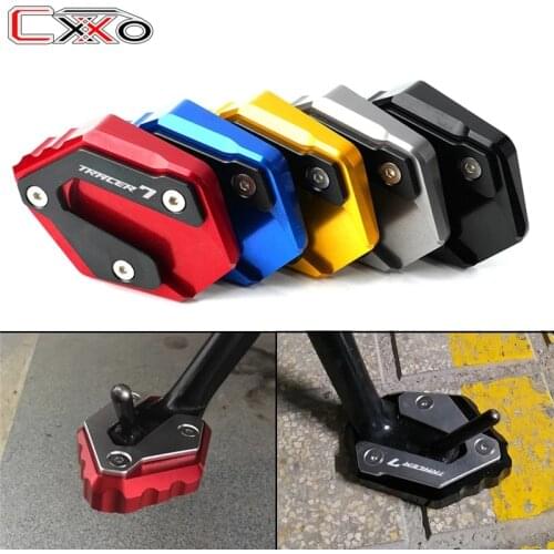 Motorcycle accessories CNC Aluminum Side Stand Extension Pad plate For Yamaha TRACER 7/GT 2021 TRACER 7 GT