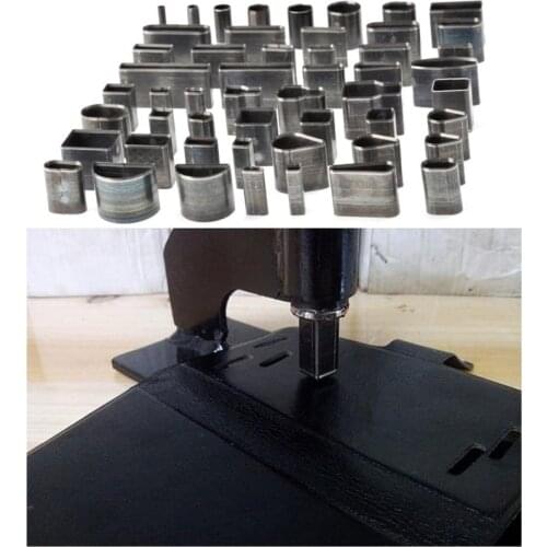 24 /39/52/55 Pcs Hole Space Cutter Punch Handmade DIY Leather Craft Embossing Punching Tool Set for Leather Belt Phone Holster