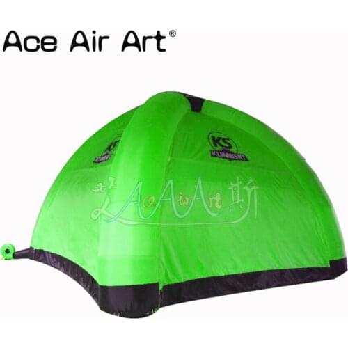 Full cover green inflatable spider dome tent inflatable event stations air dome building with removable door for advertising
