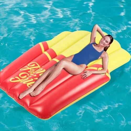 Inflatable French Fries Pool Lounger Float Mattress Swimming Pool Float Water Summer Inflatable Hammock Float Lounge