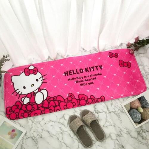 Holle Kitty Floor-mat Fare Velvet Memory Cotton Childrens Cartoon Carpet Absorbent Footmat Bathroom Non-slip Carpet 45*120 1pc