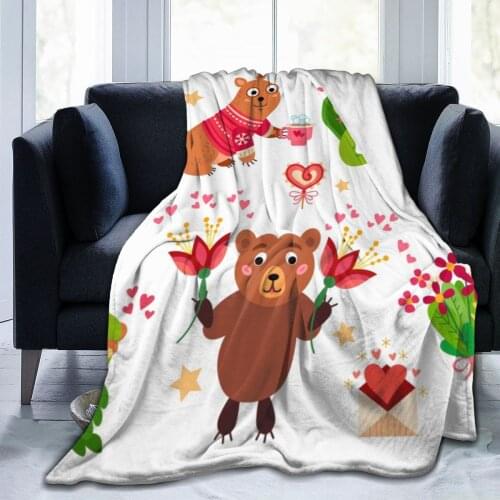 Cute Cartoon Animals Pattern Super Soft Cozy Fleece Blanket For Kid Adult Colorful Summer Winter Family Dropship Family Throws