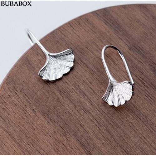 Romantic Ginkgo Drop Earrings Free-form Shape Long Chain Earrings Women Handmade Jewelry