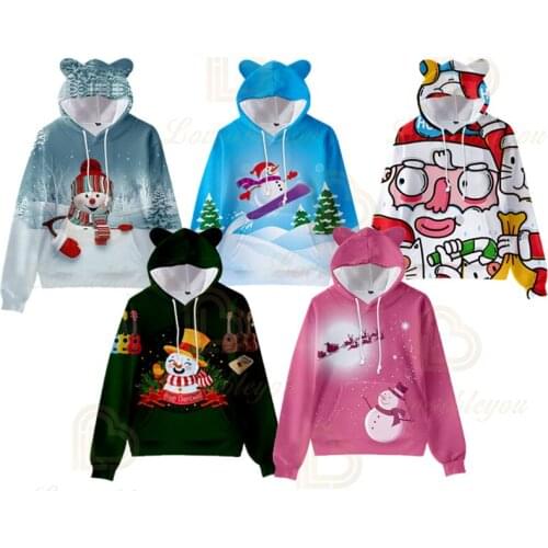 Cute Christmas Fashion Comfortable 3D Hoodies Christmas Harajuku Autumn Men women 3D Hooded top Sweatshirt