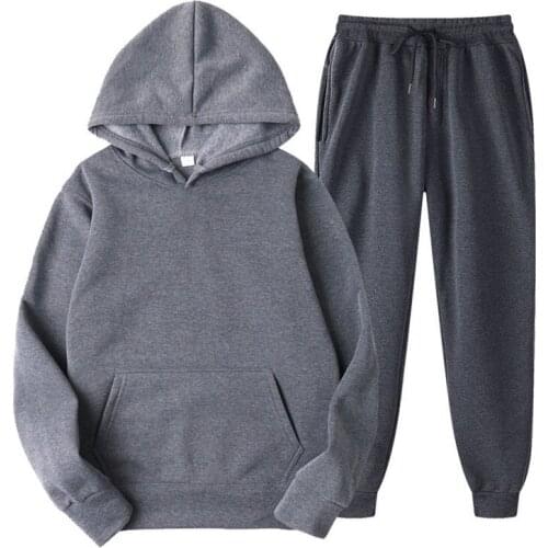 Winter Hoodie Sets Men Fashion Fleece Red Hoodies Black White Brand Pants Casual Jogger Suit Tracksuit Sweatshirt Woman Pullover