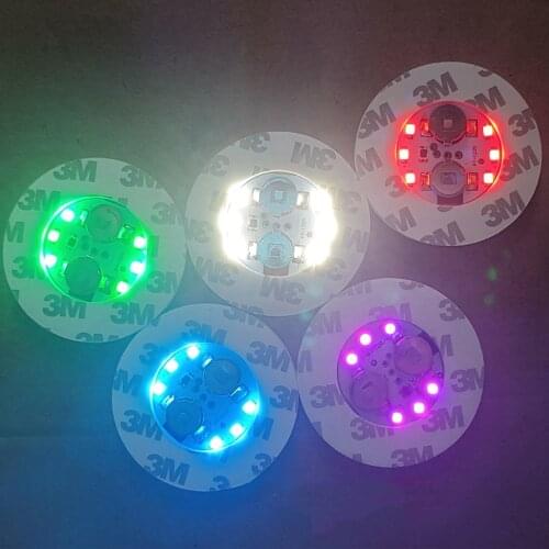 15-2pcs 6leds Bottle Bottom Light Mini Stickers Glow Coaster Super Bright Lamp for Wedding Halloween Xmas Bar KTV Party Decor