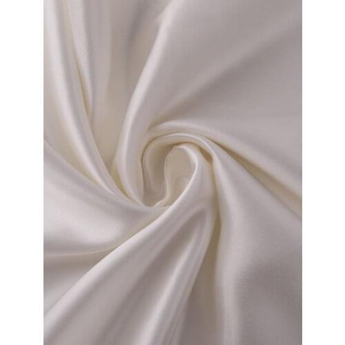 19MM 100% Pure Silk Fabric Solid Color Fabrics For DIY Sewing Width 140cm Natural Mulberry Silk