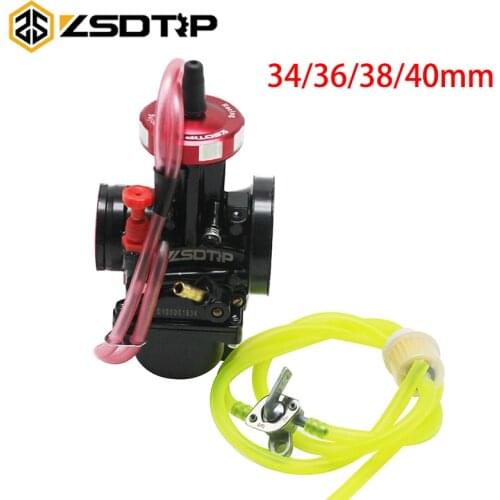 ZSDTRP Universal Quad Vent Carb PWK 34 36 38 40mm AIR ATTAQUANT+Oil Switch+Fuel Pipe Hose+Oil Filters+4 Clips For TRX250R CR250