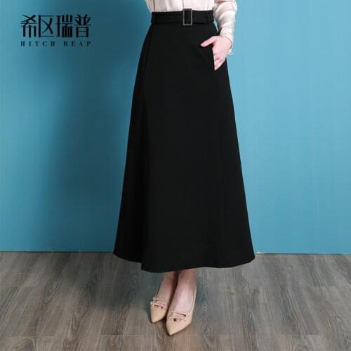 High End A-Line Show Thin Half Length Skirt WomenS Niche Design Temperament Black Dress