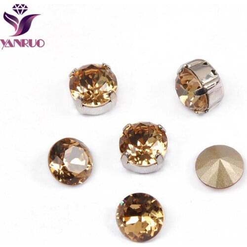YANRUO 1357 Brilliant Cut All Sizes Light Colorado Topaz Brilliant Cut Strass Stones And Crystals Point Back Rhinestones