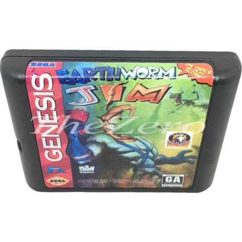 Earth Worm Jim EU/JAP Shell for 16 bit Game Card for Genesis System for Sega Mega Drive