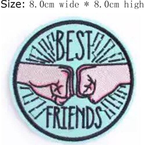 1pc Best Friends embroidery patch Free shipping 8cm high iron on sew on for clothing/appliqué/hot cut/hand craft/hands/fist