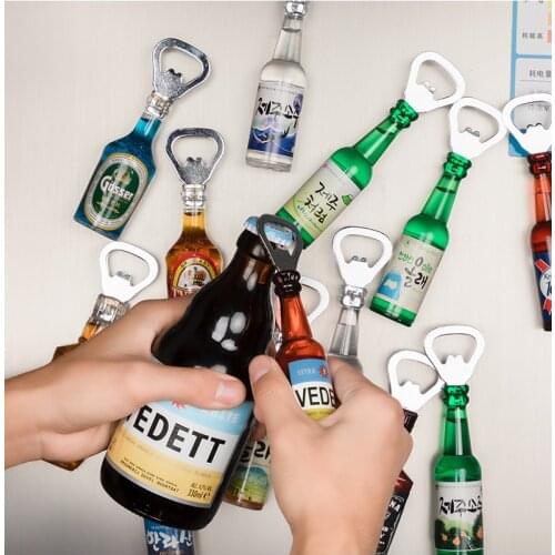 1pc Vintage Bottle Opener Wine Beer Wall Mounted Fridge Magnet Tools Bar Drinking Accessories Home Decor Kitchen Party Supplies