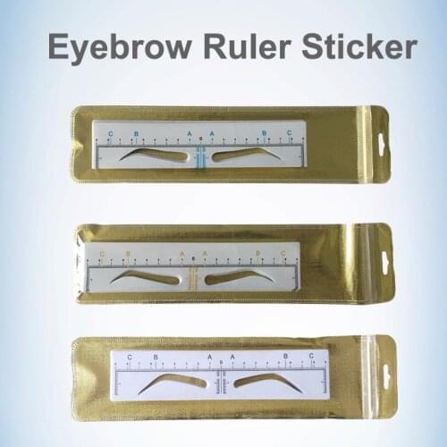 25pcs Disposable Microblading Eyebrow Stencil Sticker Eyebrow Ruler Shaping Measure Tools Permanent Makeup Accessory PMU Supply