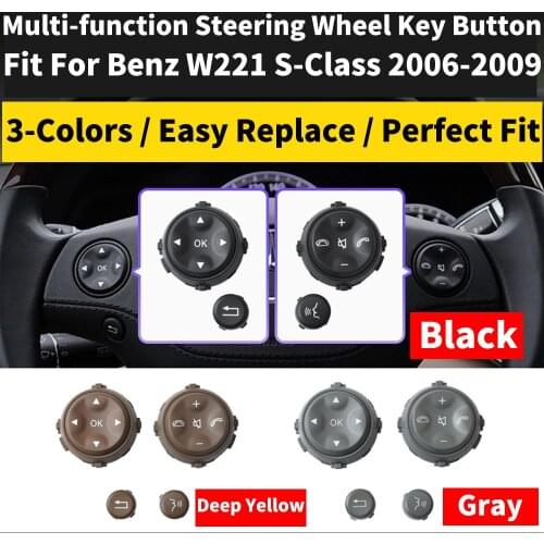 2x LHD RHD Car Multi-function Steering Wheel Left Right Button Phone Key Control For Benz W221 S-CLASS S280 S300 S350 S400 S600