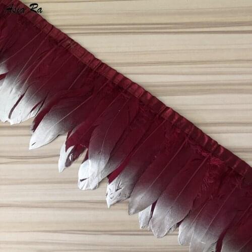 4 Meters Quality Silver Goose Feather Trims Cloth Sideband 15-20CM Wide Suitable For Skirts / Dresses / Apparel Party DIY Crafts