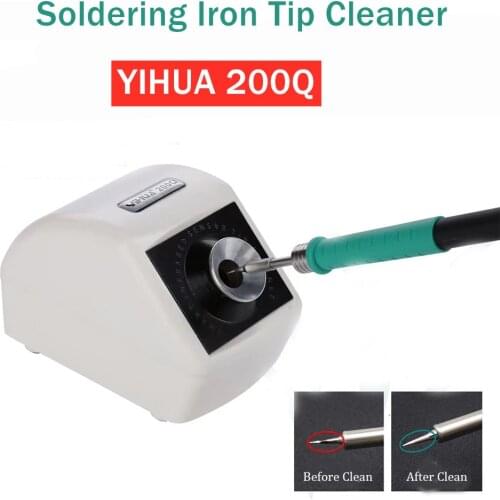 YiHua 200Q Infrared Automatic Soldering Iron Tip Cleaner Remove Iron Paste Nozzel Cleaner For Soldering Tip Cleaning Tool