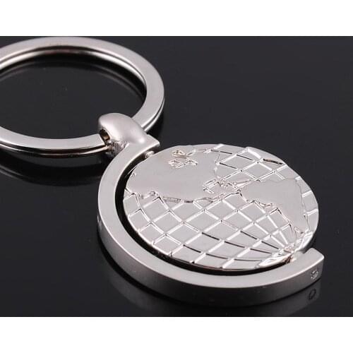 FREE SHIPPING BY DHL 100pcs/lot New Zinc Alloy Globe Shaped Keychains Metal Keyrings for Gift