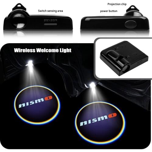 2Pc Car styling Nismo Wireless Laser Projector LED Door Welcome Light Ghost Shadow Light For Nissan Tiida Teana Skyline Juke