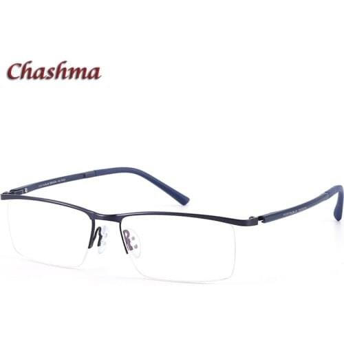 Chashma Brand Design Men Optical Eyewear Semi Frame Prescription Glasses Blue Light Glasses
