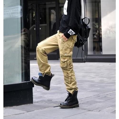 New New High quality Womens cotton Cargo Pants Leisure Trousers more Pocket pants Size 28-38 Women pants