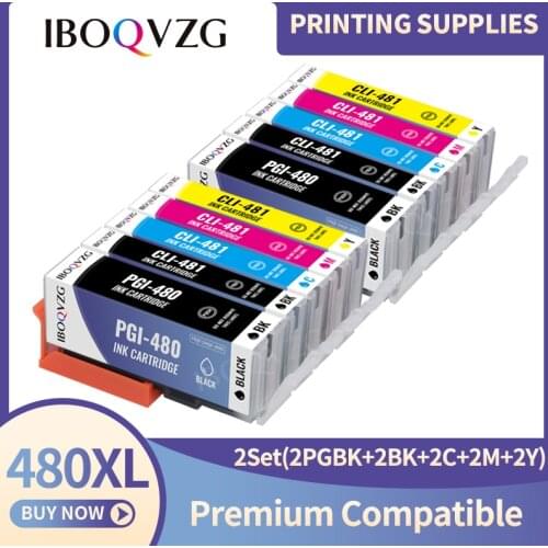 IBOQVZG Compatible PGI480 CLI481 480 481 XL Full Ink Cartridge For Canon TS6140 TS6240 TS6340 TR7540 TR8540 TS704 TS9540 TS9541C