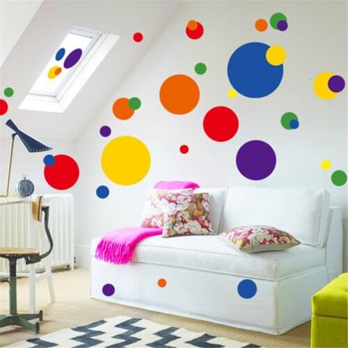 Color Dots DIY Wall Sticker For Kids Room Bedroom Decoration Wallpaper Self Adhesive Vinyl Mural Nursery Home Decor Art Decals