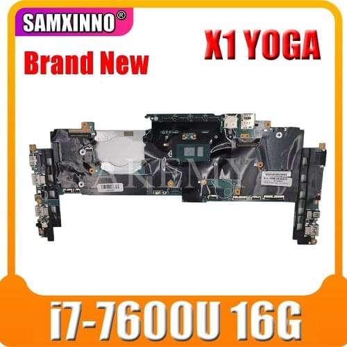 For Lenovo Yoga X1 FRU : 01LV173 16822-1 448.0A912.0011 i7-7600U 16GB RAM SL10M82255 Laptop Motherboard Mainboard Tested